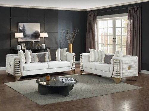 New white cream - gold, 2pc